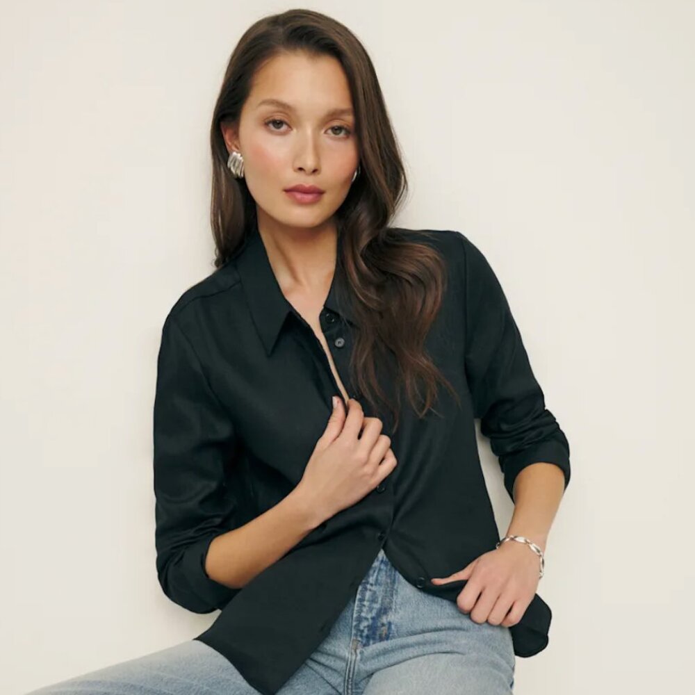 Reformation Sky Relaxed Linen Top